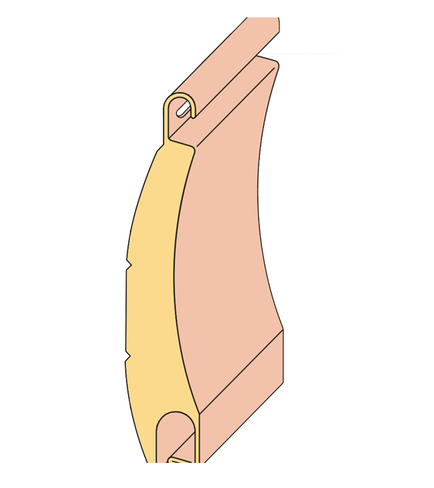 Sezione della stecca in acciaio